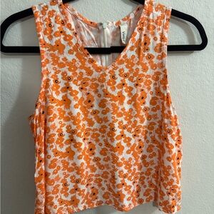 Valija Orange and White Floral Tank Top